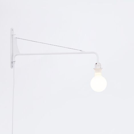 Barcelona Led – Applique murale orientable blanche – Support en acier – Douille E27 – Câble de 1520mm – IP20 pour intérieur – Design minimaliste