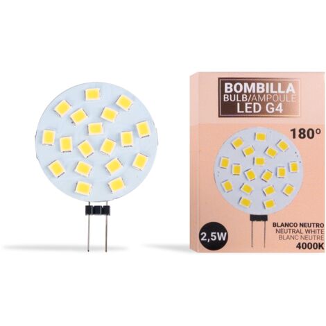 Ampoule LED G4 2,5W bi-pin plate 12V AC/DC - Blanc Neutre (1/5)