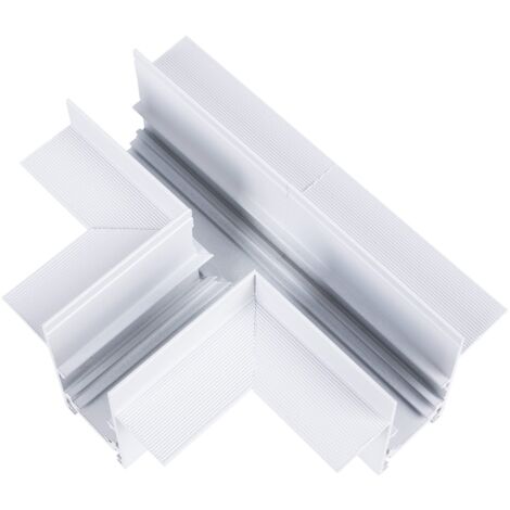 Jonction en T pour rails magnétiques encastrés 20 mm - Blanc