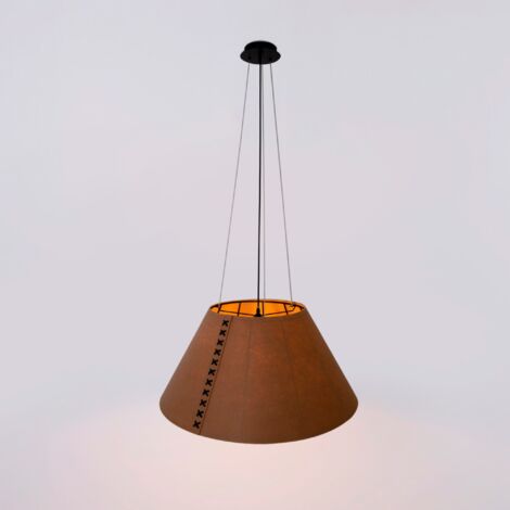Suspension Luminaire Gandelin, Aluminium Laqué Rouge, Design Métal 70