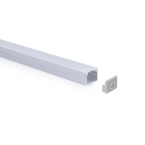 Profilé en aluminium pour ruban LED avec diffuseur - Surface - - Argent