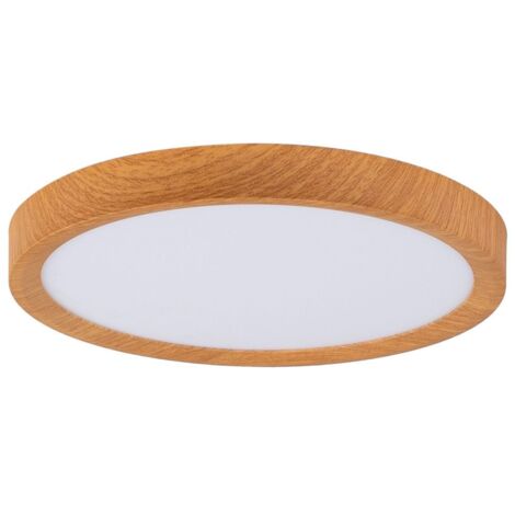 Barcelona Led – Plafonnier LED rond CCT 24W – IP40 – 3000K/4000K/6500K – Ø 300mm – Design en bois pour intérieur moderne