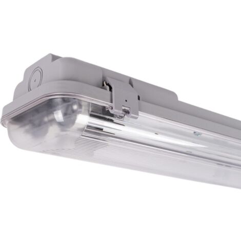 Barcelona Led – Boîtier étanche pour 2 tubes LED 60cm – IP65 – Diffuseur transparent – Douilles G13 pré-câblées – Montage en extérieur et intérieur