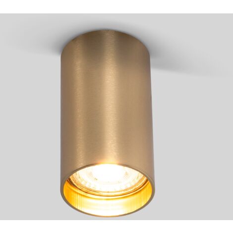 Barcelona Led – Applique murale tube en aluminium – GU10 – Laiton – IP20 intérieur – Ø55 x 100 mm – Éclairage personnalisable