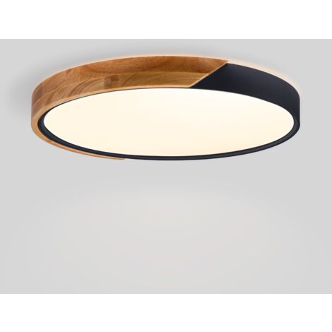 Barcelona Led – Plafonnier LED rond CCT 36W – Ø50cm – Lumière réglable 3000K à 6000K – Bois et polycarbonate – IP22 pour intérieur