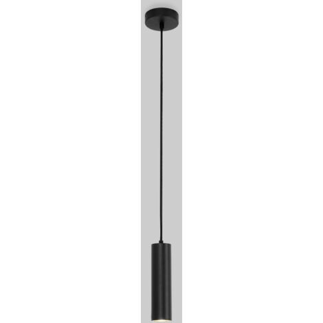 Barcelona Led – Suspension tube minimaliste GU10 noir – Aluminium résistant à la corrosion – Câble réglable 1200mm – Tension 220-240V AC – IP20 intérieur