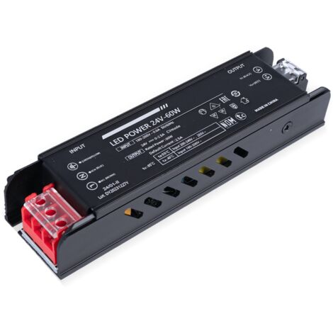 Alimentation LED 24V 60W extra-plate - 2.5A - Haute performance