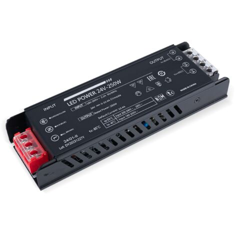 Alimentation LED 24V 250W extra-plate - 10.4A - Haute efficacité