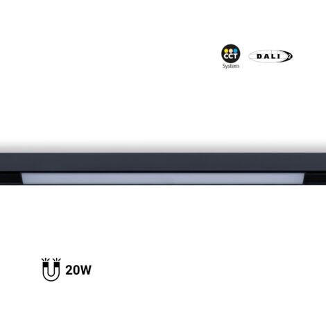 Spot LED linéaire opale CCT sur rail magnétique 48V - 20W -