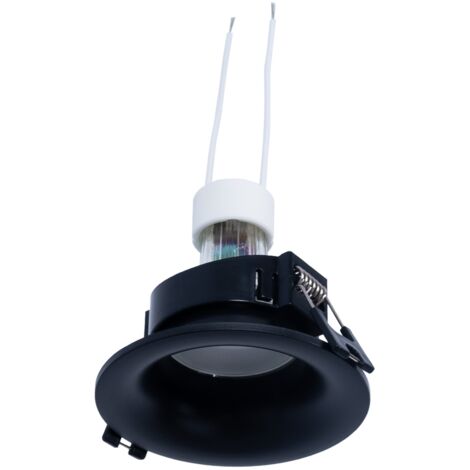 Kit Collerette spot encastrable Ø86mm (noir) + Ampoule GU10 5,4W - Blanc Chaud