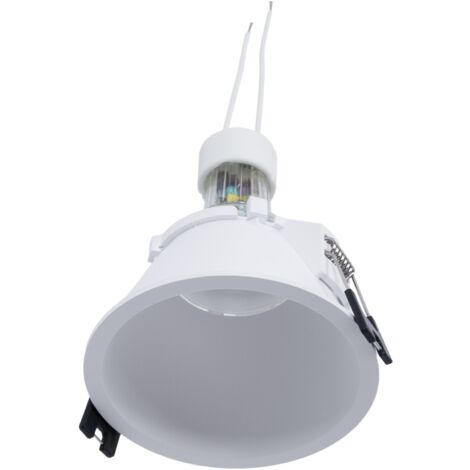 Kit Collerette spot encastrable Ø93mm (blanc) + Ampoule GU10 - Blanc Neutre