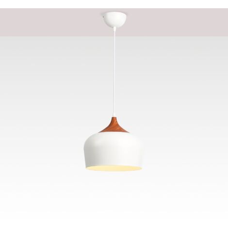 Lampe suspendue scandinave "Hollies" - Métal - E27 - Blanc (1/5)
