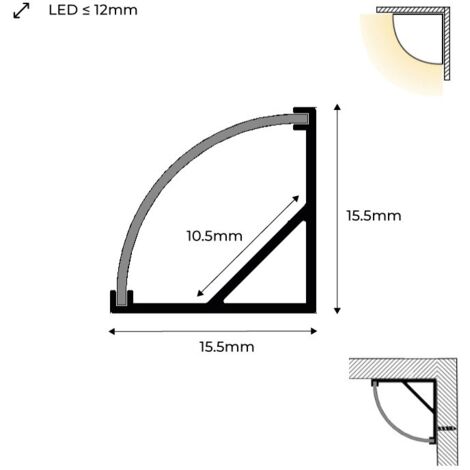 Embout de finition gris pour profilé d'angle PXG-1616