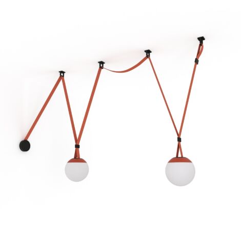Barcelona Led – Lampe configurable Axia 5 – Kit 2 lampes boules 12W en polycarbonate – Ruban textile conducteur 12m – Tension 48V