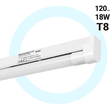 Kit réglette + tube LED T8 - 18W - 120cm - Blanc Froid