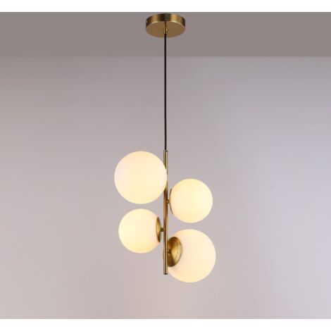 Suspension boule en verre "TANNA" - E27 - Ø 15cm - Doré (1/5)