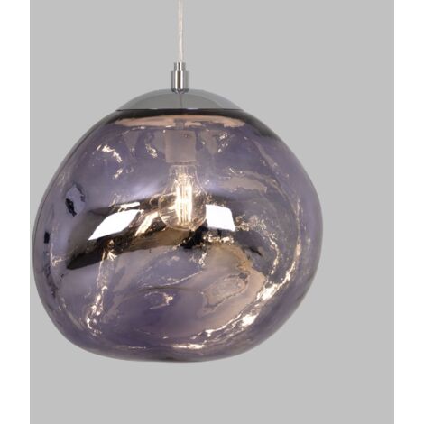 Lampe suspendue design en cristal "RAINY" - Ø 36cm - Violet