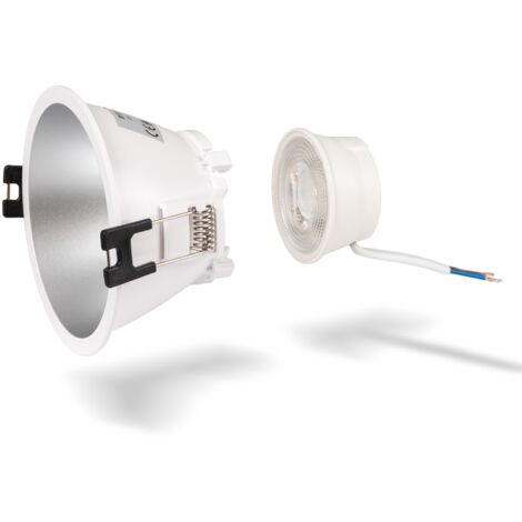KIT Aro downlight rond Ø93mm + Module LED MR16 5W - Blanc Froid - Argent (1/5)