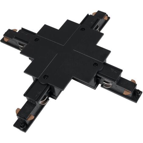 Barcelona Led – Jonction en X pour rail encastré triphasé – compatible DALI – connexion à angle droit 90° – installation murale ou plafond – noir et blanc