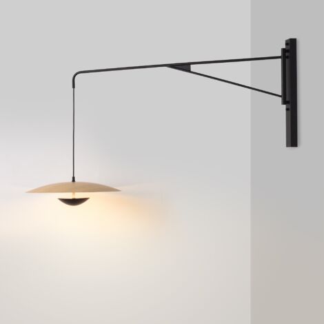 Barcelona Led – Applique murale orientable 12W – Aluminium noir mat – Éclairage blanc chaud 3000K – Bras pivotant 180° pour faisceau ajustable