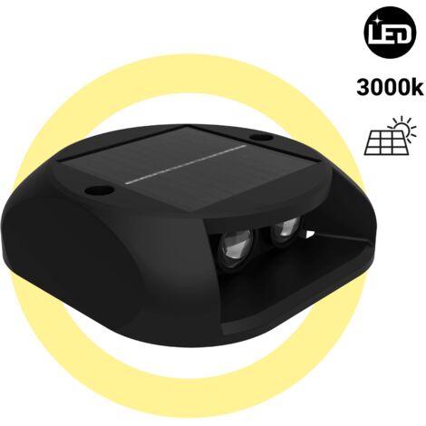 Lampe LED solaire d'extérieur - 3000K - 2 LED - 15lm - IP65 - Blanc Chaud