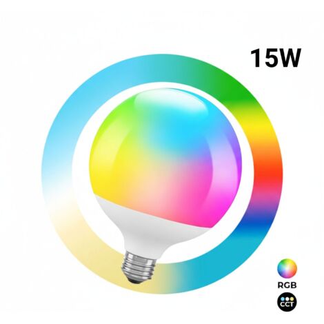 Ampoule LED intelligente E27 - 15W - RGB + CCT - WiFi - TUYA