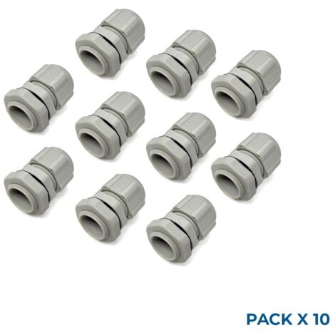 Pack x 10 - Presse-étoupe PG11 avec écrou - Polyamide