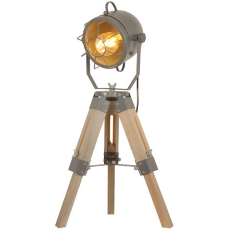Barcelona Led – Lampe sur pied vintage trépied extensible en bois et métal – Hauteur ajustable 10 cm – Douille E27 40W – Pour maisons et commerces