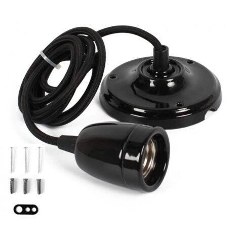 Lampe suspendue en céramique - E27 - 5 couleurs - Noir
