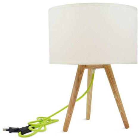 Lampe de table en bois "Kanda" - Blanc