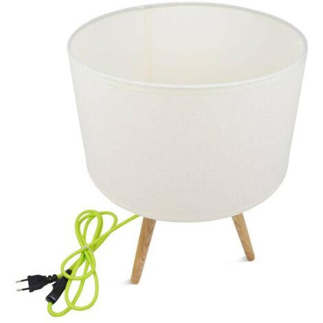 Lampe de table en bois "Kanda" - Blanc