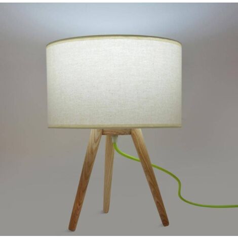 Lampe de table en bois "Kanda" - Blanc