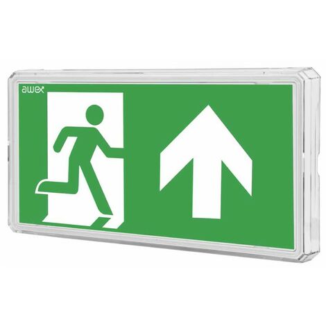 Pictogramme EXIT pour bloc secours AWEX  Flèche vers haut à droite