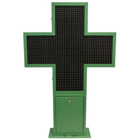 Croix de pharmacie LED verte monochrome programmable P16 - Extérieur