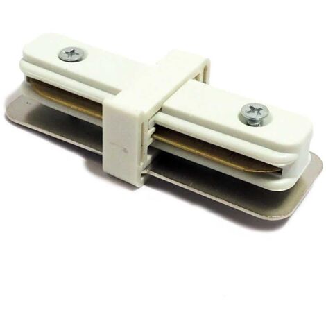 Connecteur rigide droit rail monophasé - Blanc