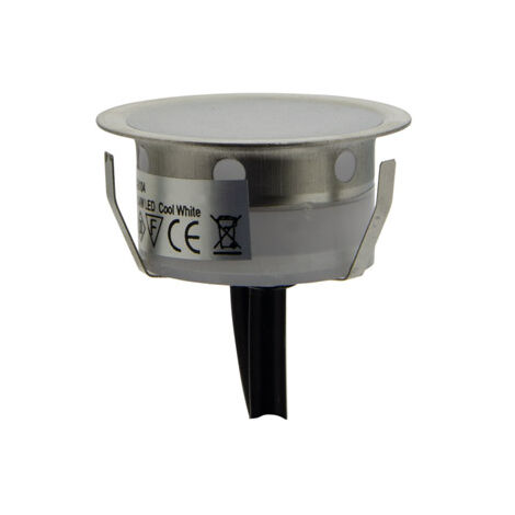Kit 6 spots LED encastrables au sol Ø40x20mm 0,4W 12V-DC IP67 - Blanc Chaud