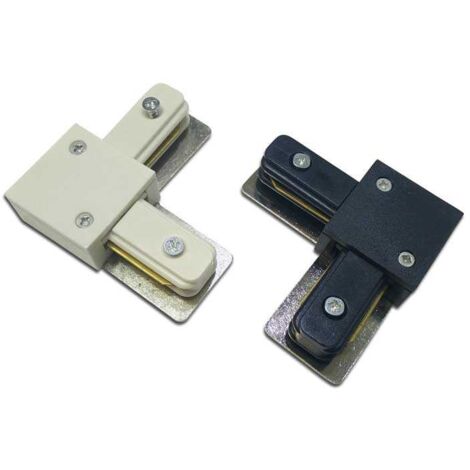 Connecteur rigide 90º rail monophasé - Noir (1/4)