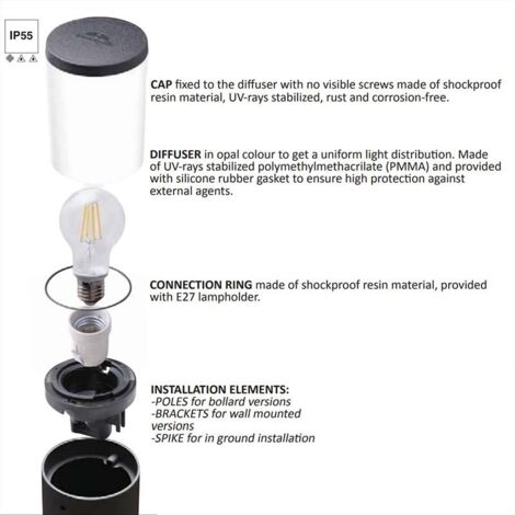 Applique murale LED inclinée "Amelia Wall" FUMAGALLI - E27 - - Blanc