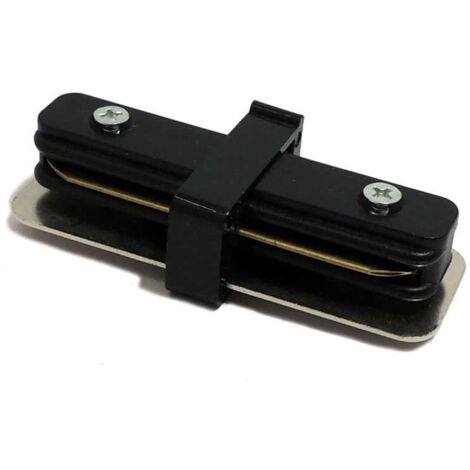 Connecteur rigide droit rail monophasé - Noir