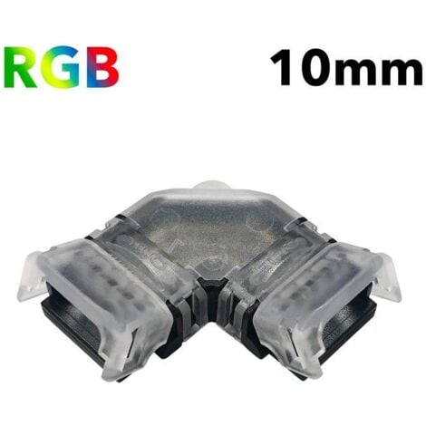 Connecteur d'angle L à ruban LED SMD RGB 12V / 24V - 4 broches - Ruban 10mm