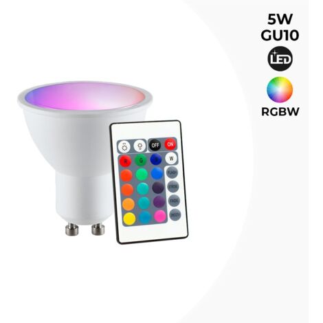 Ampoule LED GU10 RGBW 5W avec télécommande