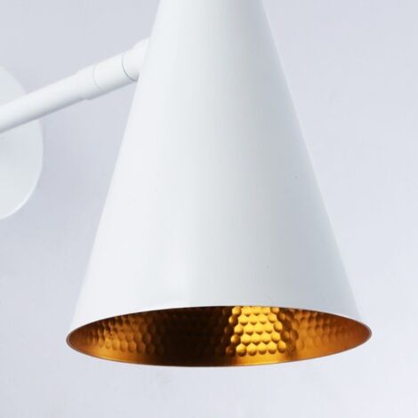 Applique murale scandinave orientable avec interrupteur et prise - Blanc