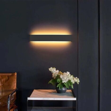 Applique Murale Interieur LED 19W Lampe Murale 2 Ronde Noir Blanc