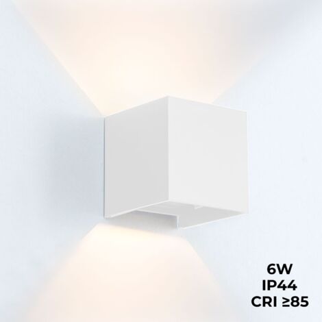 Barcelona Led – Applique murale LED 6W – Aluminium blanc – Angle d'ouverture réglable 0-100° – Température de lumière 3000K – IP44 pour intérieur
