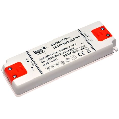 Barcelona Led – Alimentation ultra fine 30W 12V DC 2.5A – Pour lampes LED – Protection IP20 – Dimensions 156x50x17mm – Température max 45ºC