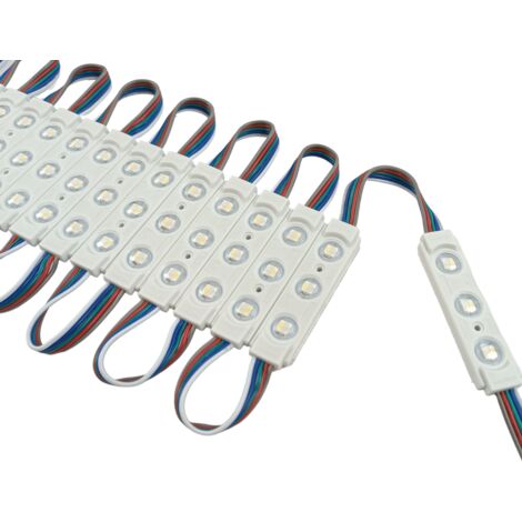 Barcelona Led – Modules LED RGBW 0,96W 12V IP65 pour enseignes lumineuses – Polycarbonate résistant – Montage facile avec bandes autocollantes