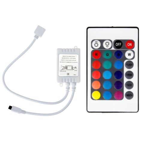 Contrôleur RGB 12V 6A (2a/ch) avec télécommande IR 24 touches
