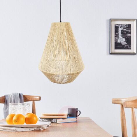 Barcelona Led – Suspension corde naturelle 'ROSS' – Câble ajustable 1m – Douille E27 jusqu'à 60W – Ambiance déco chaleureuse pour intérieur (1/5)