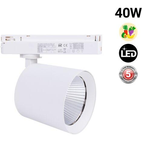 Spot LED 40W pour rail monophasé - Fruits et légumes - Blanc