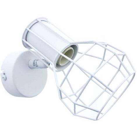 Barcelona Led – Applique murale E14 orientable – Hublot d'extérieur blanc – IP20 – 230V – 40W – Dimensions 138x90x70mm